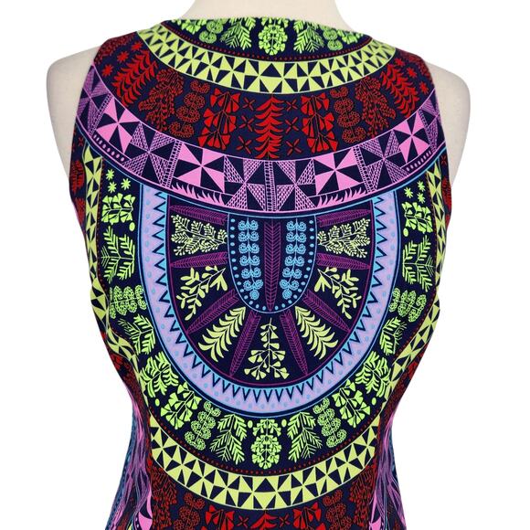 Mara Hoffman Silky Open Back Slip Sheath Mini Dress Colorful Geo Print Size 0 - Picture 9 of 11